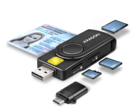 Axagon CRE-SMP2A 4-gniazda Smart card PocketReader czytnik - 1485439 - zdjęcie 1